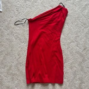 Red One Shoulder Mini Dress